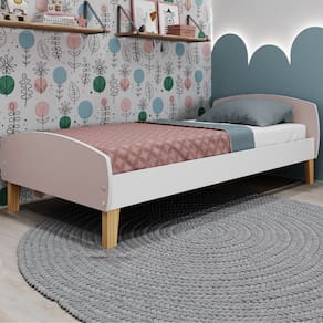 Cama Infantil Montessoriana Aurora Movelbras Branco/Rosa
