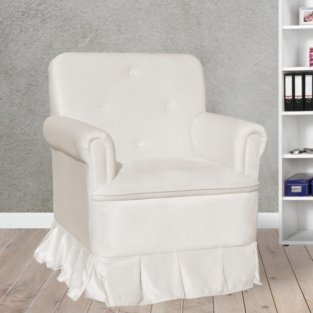 Poltrona Amamentação Laura Suede Branco - LM DECOR