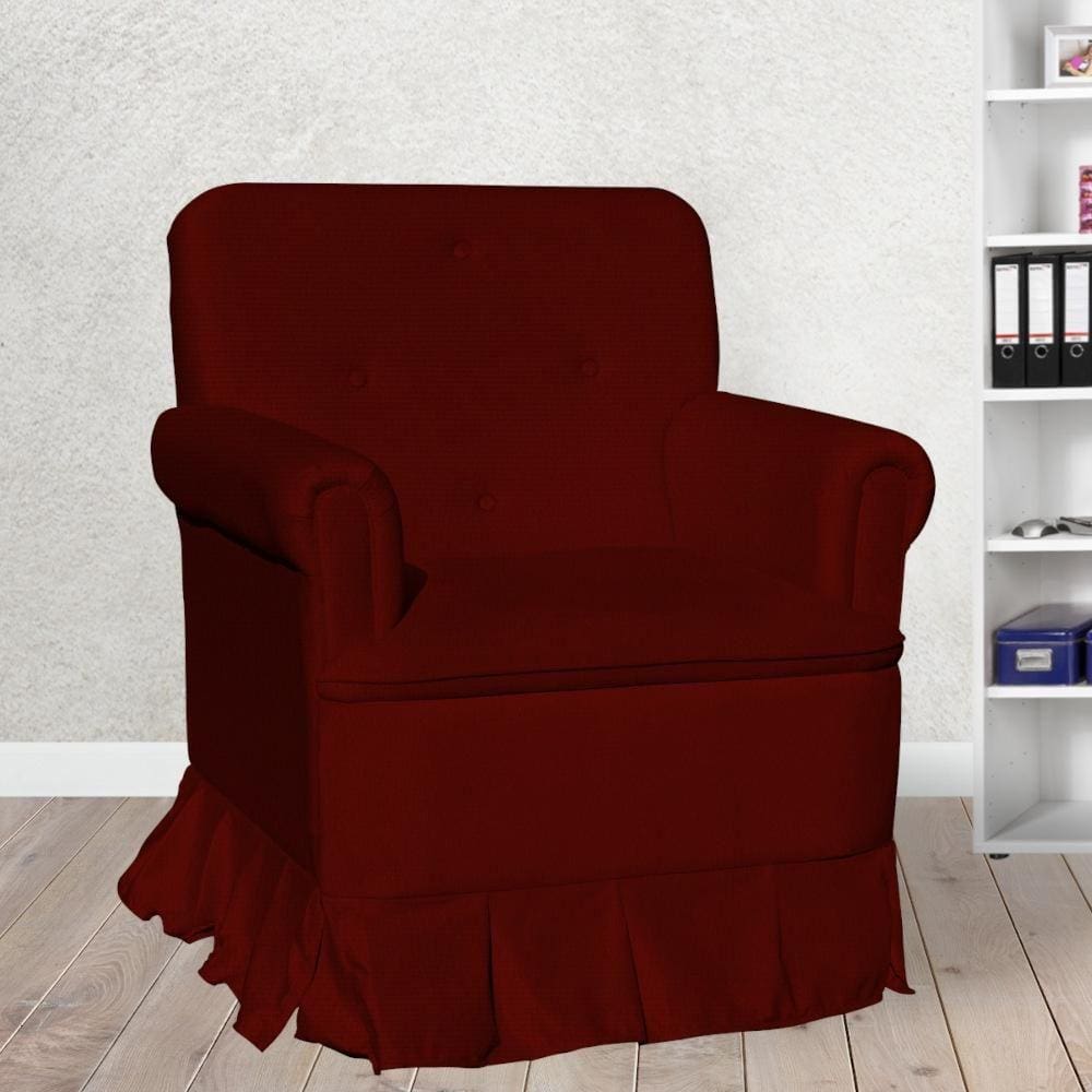 Poltrona Amamentação Laura Suede Bordo - LM DECOR