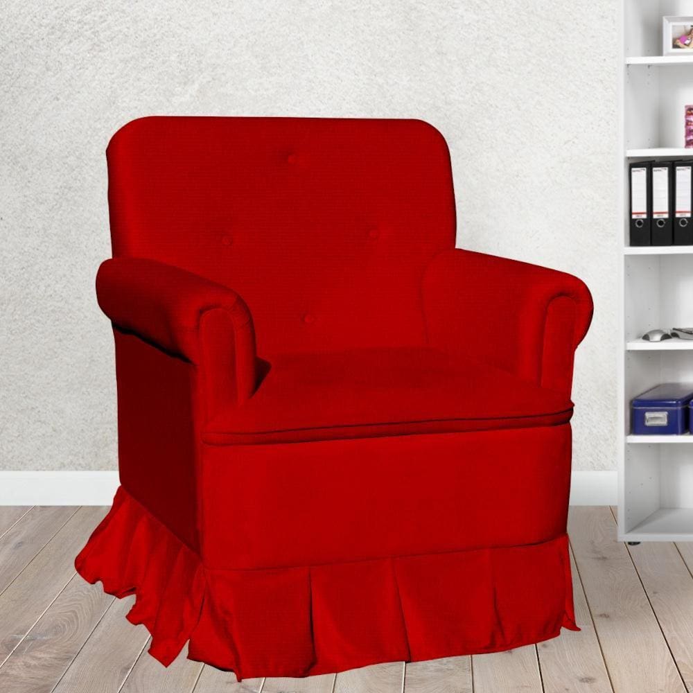 Poltrona Amamentação Laura Suede Vermelho - LM DECOR