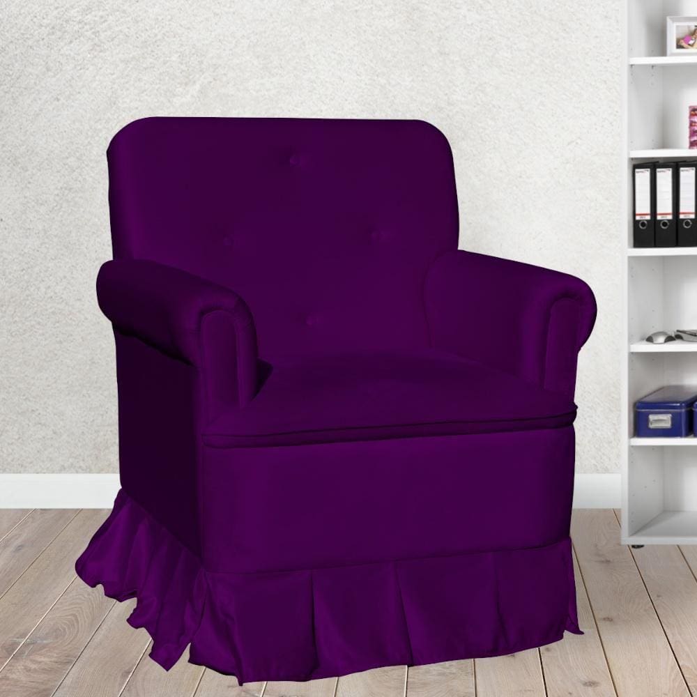 Poltrona Amamentação Laura Veludo Roxo - LM DECOR