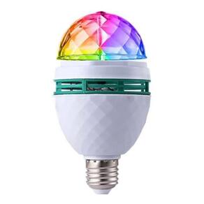 Lâmpada Led Colorido Globo Giratório Rgb Para Festas Bailes