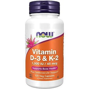 Vitamina D3 1,000 Iu & K2 45mcg, 120 Capsulas, Now