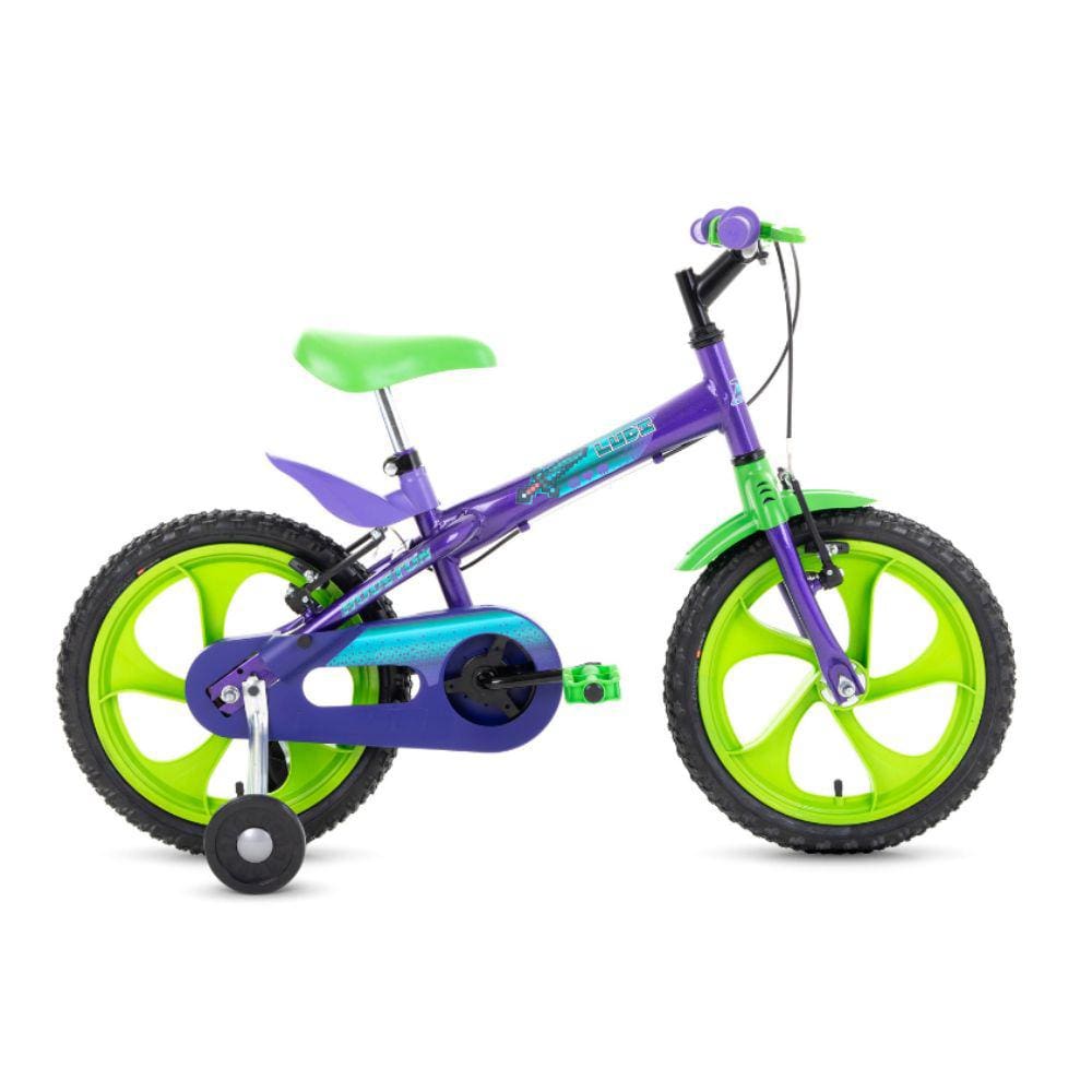 Bicicleta Infantil Aro 16 Com Rodinha Bike Criança Cor Roxo