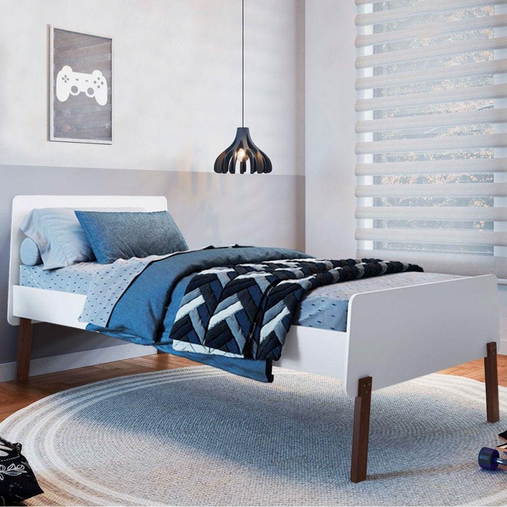Cama Solteiro Orlando Branco - Art In Móveis