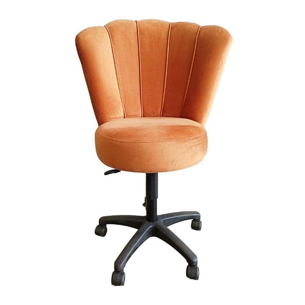 Cadeira Mocho Para Estética Escritório Veludo Terracota - LM DECOR