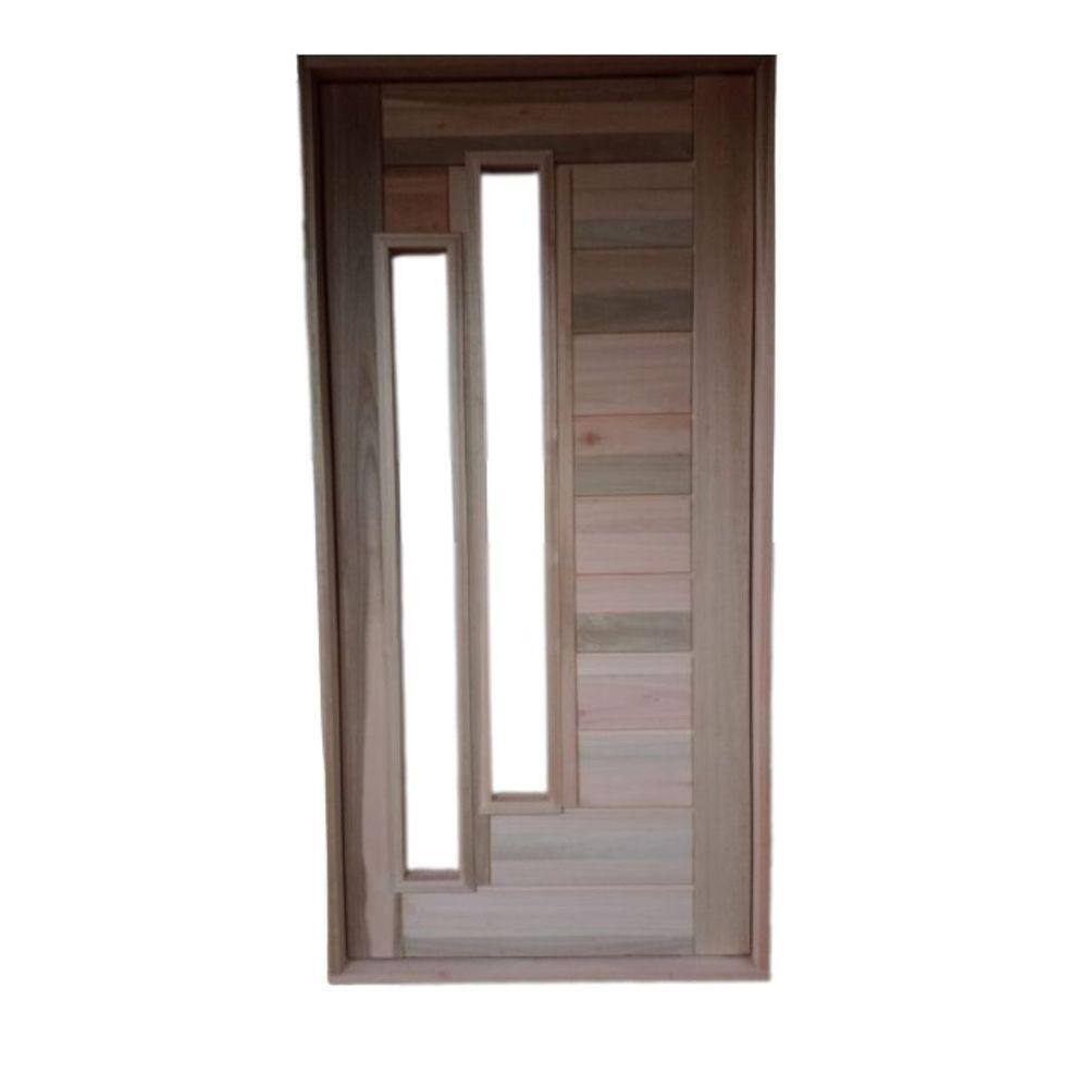 Porta Pivotante Com Visor Duplo Eucalipto 2,13X0,87