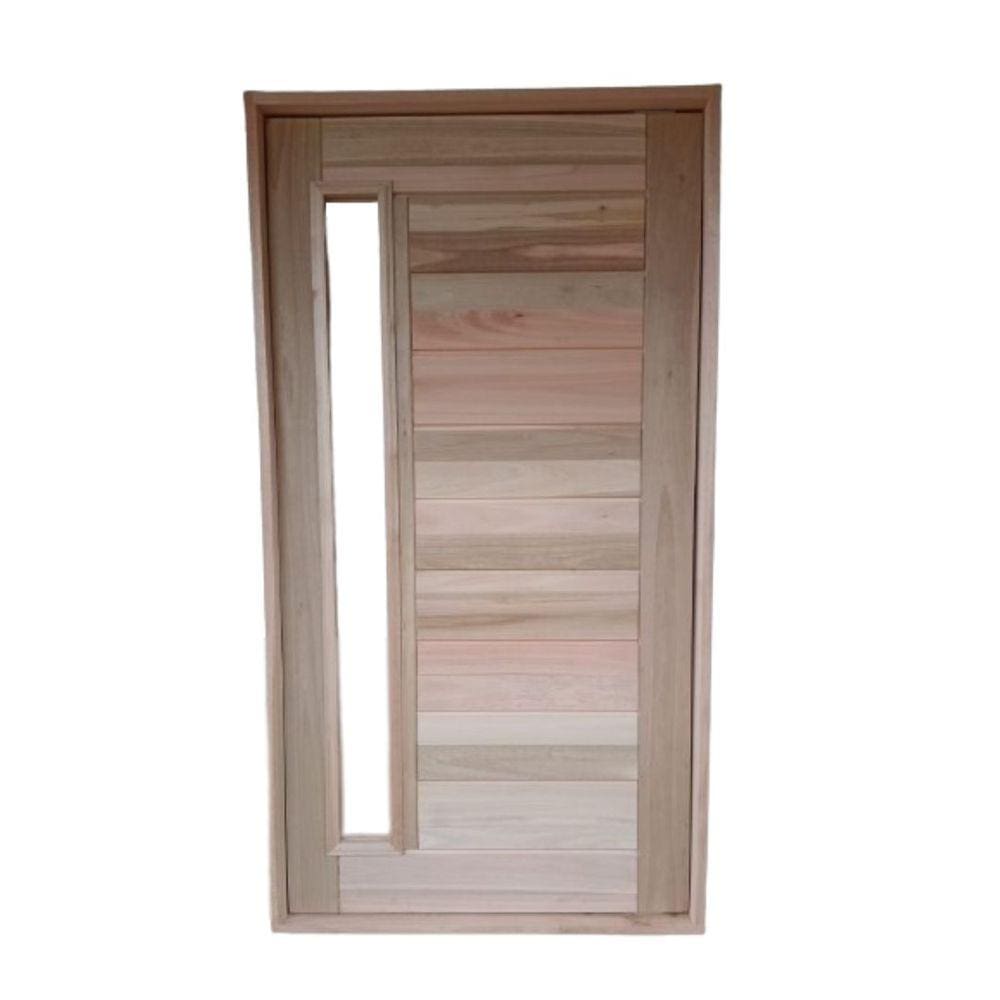 Porta Pivotante Com Visor Reto Eucalipto 2,13X1,27