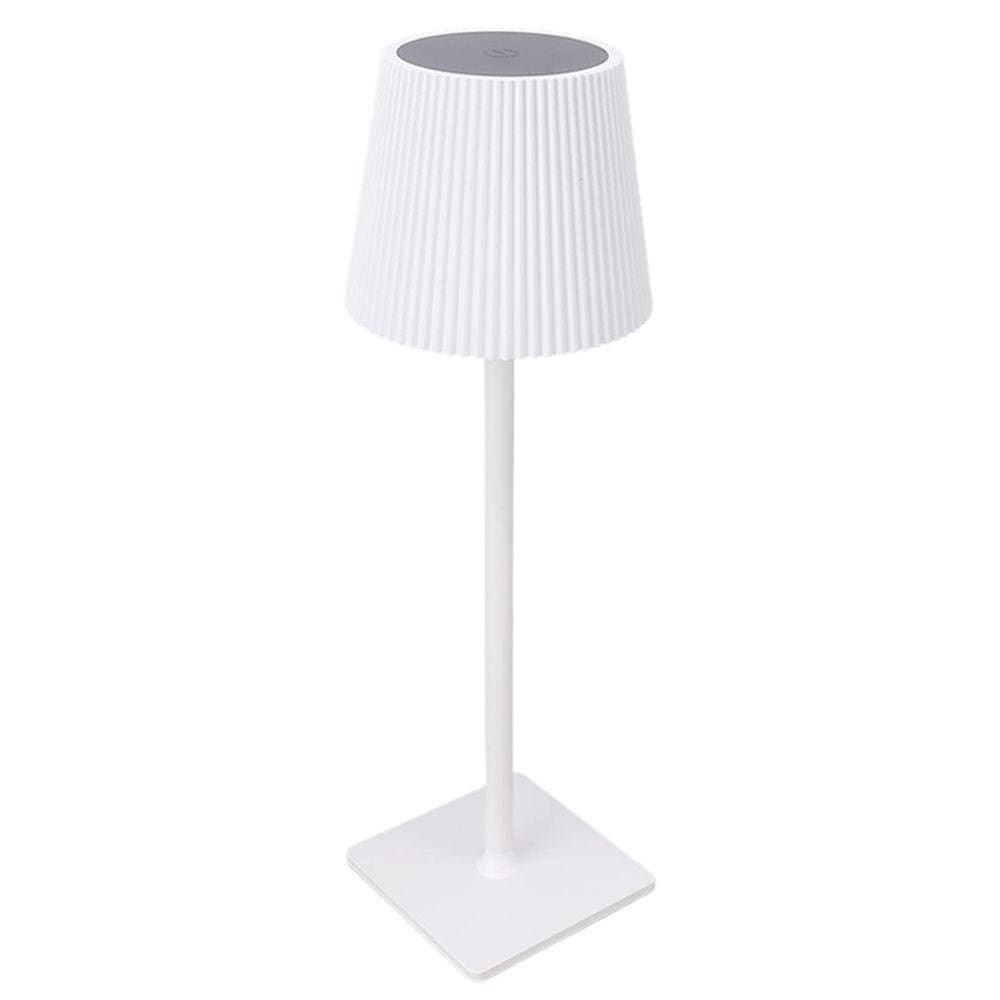 Luminária Abajur Mesa Led S/ Fio Recarregável Branca