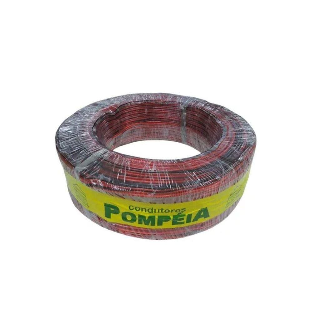 Cabo Bicolor Cristal 2X22Awg 2X0,30Mm Vermelho C/100M