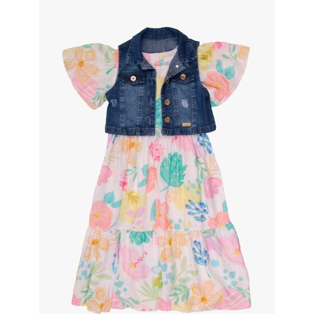 Conjunto Menina Vestido com Colete Brajo Anuska 3458