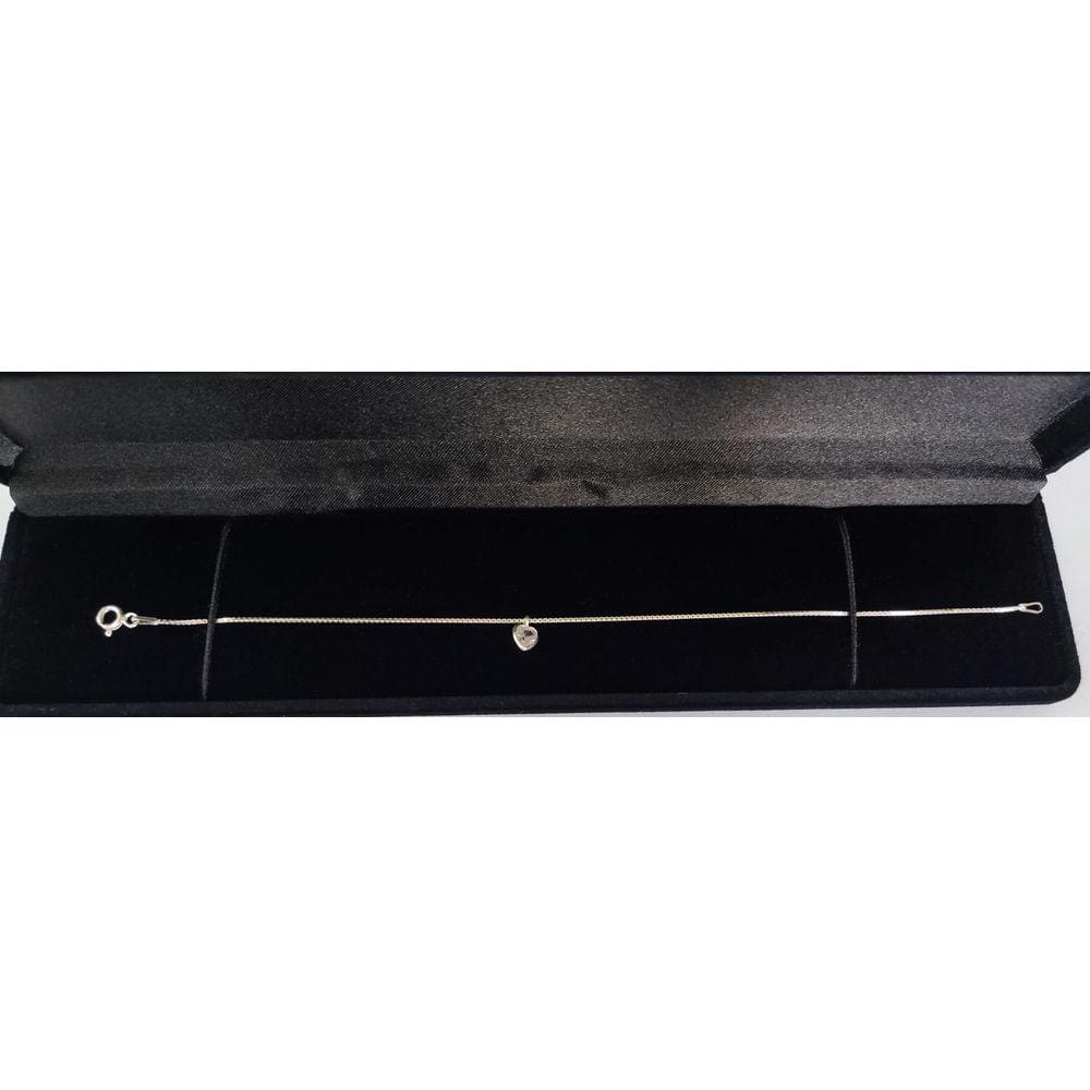 Pulseira De Prata 925 Ponto De Luz Prata Coração