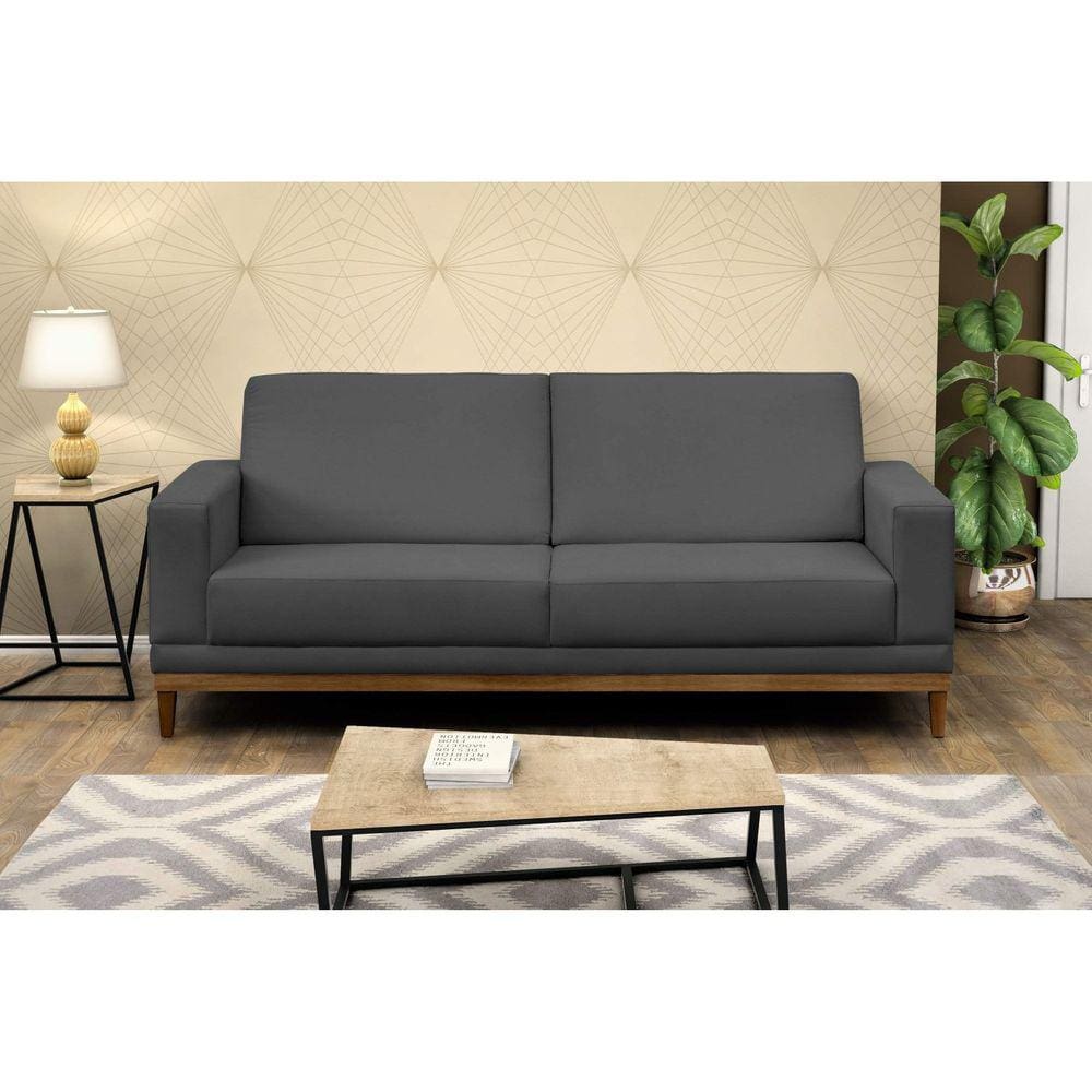 Sofá Cronus 2 Lugares 1,45M em Suede D Monegatto Cinza