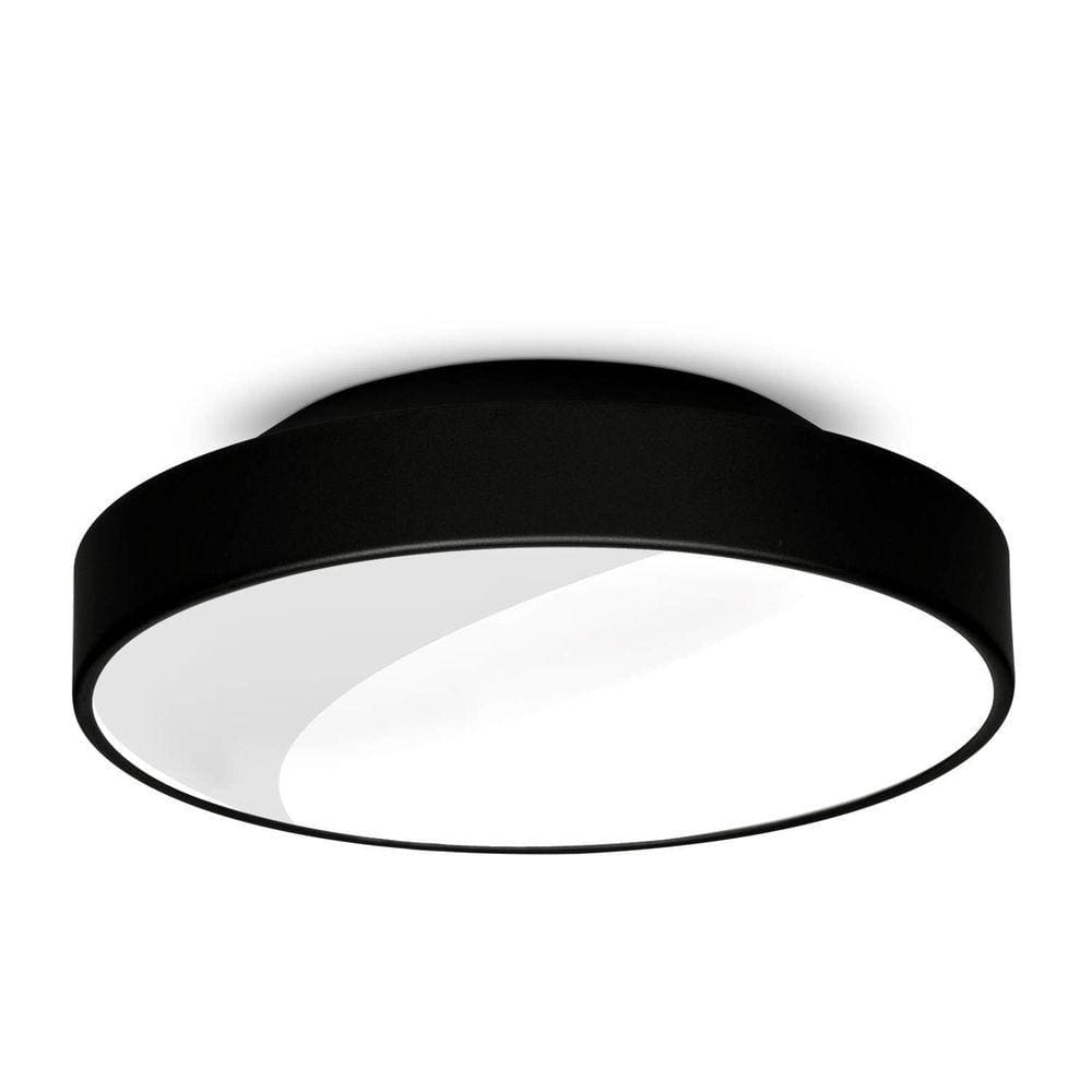 Plafon de Sobrepor Redondo para 2 Lâmpadas Isadora Design Preto