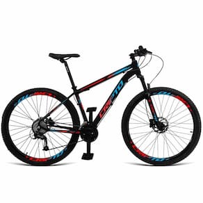 Bicicleta Aro 29 27v Alivio Freio Hidraulico Trava Pretoazul E Vermelho 15" Pretoazul E Vermelho