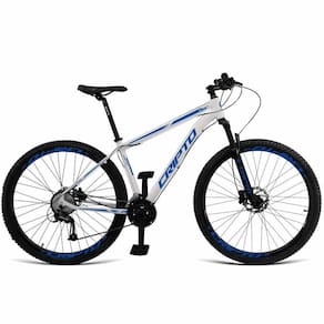 Bicicleta Aro 29 Cripto 24 Marchas Shimano E Freios Disco - Branco-azul - 15" Branco-azul
