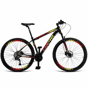 Bicicleta Aro 29 24v Fr. Hidraulico-trava-k7 Preto-amarelo E Vermelho 15" Preto-amarelo E Vermelho