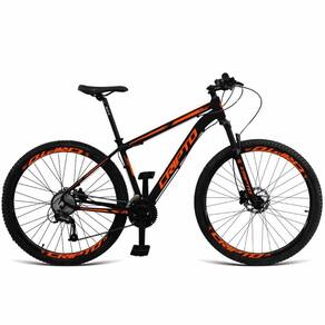 Bicicleta Aro 29 Cripto 24 Marchas Shimano E Freios A Disco - Preto-laranja - 15" Preto-laranja