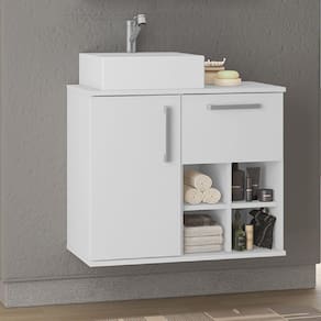 Gabinete para Banheiro 1 Porta 1 Gaveta Bia Móveis Bosi Branco