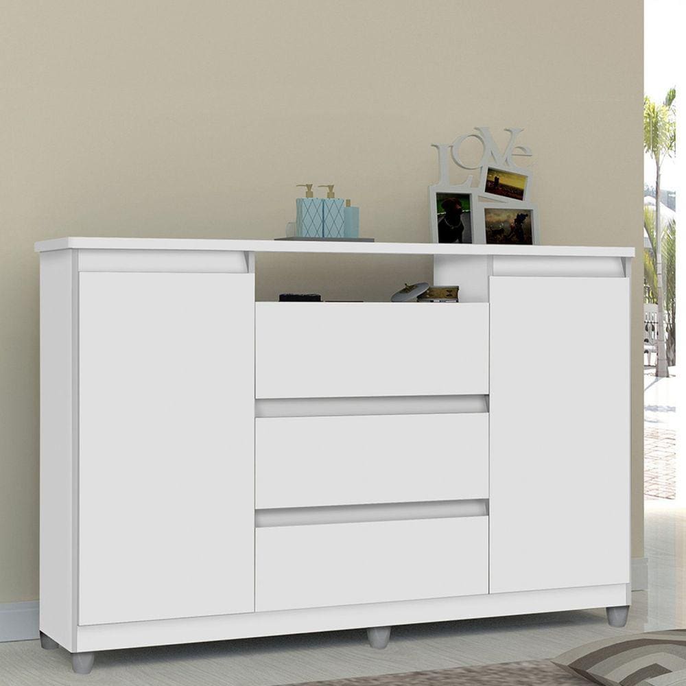 Cômoda 3 Gavetas 2 Portas Vênus Móveis Primus Branco