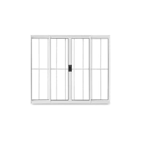 Janela de Correr Abertura Central Exclusiva 4 Folhas Grade Vidro Liso 100x150cm CRV Portas e Janelas Branco