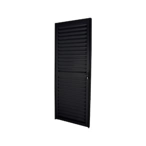 Porta Veneziana Abertura Direita 210x80cm Espresso Esquadrias Preto
