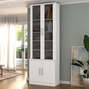 Estante de Livros 4 Portas 5 Prateleiras Foscarini Branco
