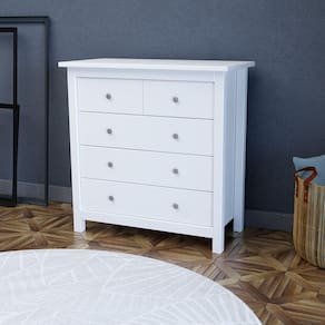Cômoda 5 Gavetas em Madeira Maciça Alba Parpinelli Branco