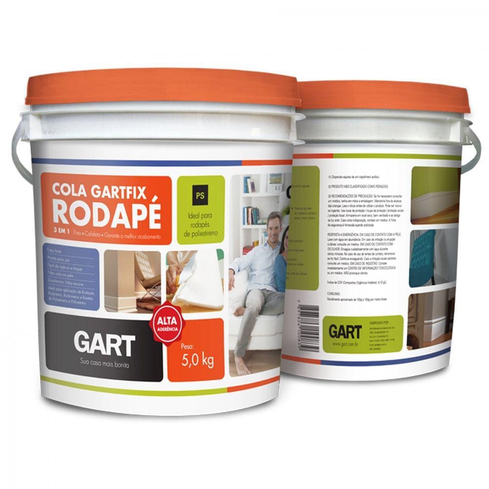 Cola Gartfix Rodapé 5Kg NMC Pisos Branco