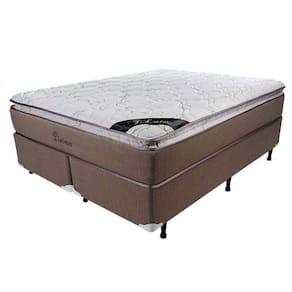 Cama Box Queen Molas Ensacadas Luckspuma Colchões 76x158x198cm Marrom/Creme