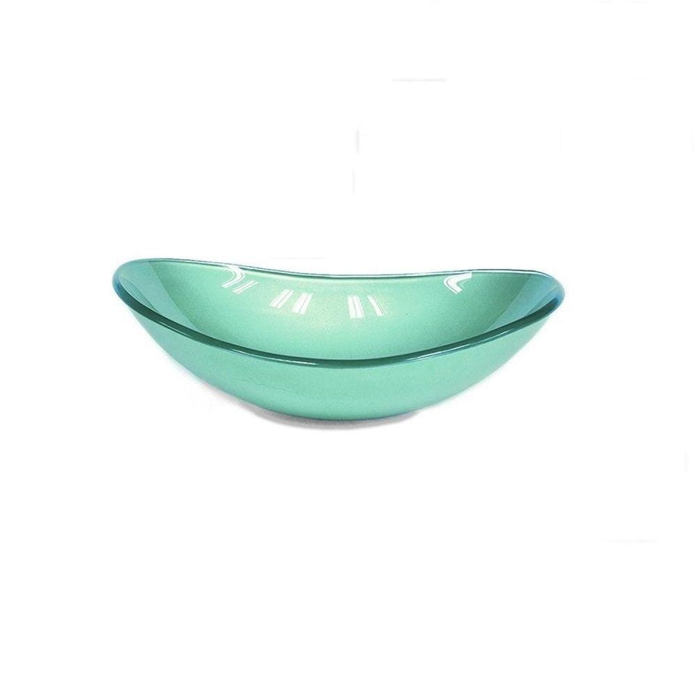 Cuba de Vidro para Lavatório Oval 47cm Verde