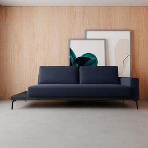Sofá Living para 3 Lugares 210cm Game Azul Jeans