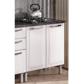 Balcão em Aço para Cooktop 4 Bocas 2 Portas ig2a-80 Tarsila Itatiaia Branco Neve