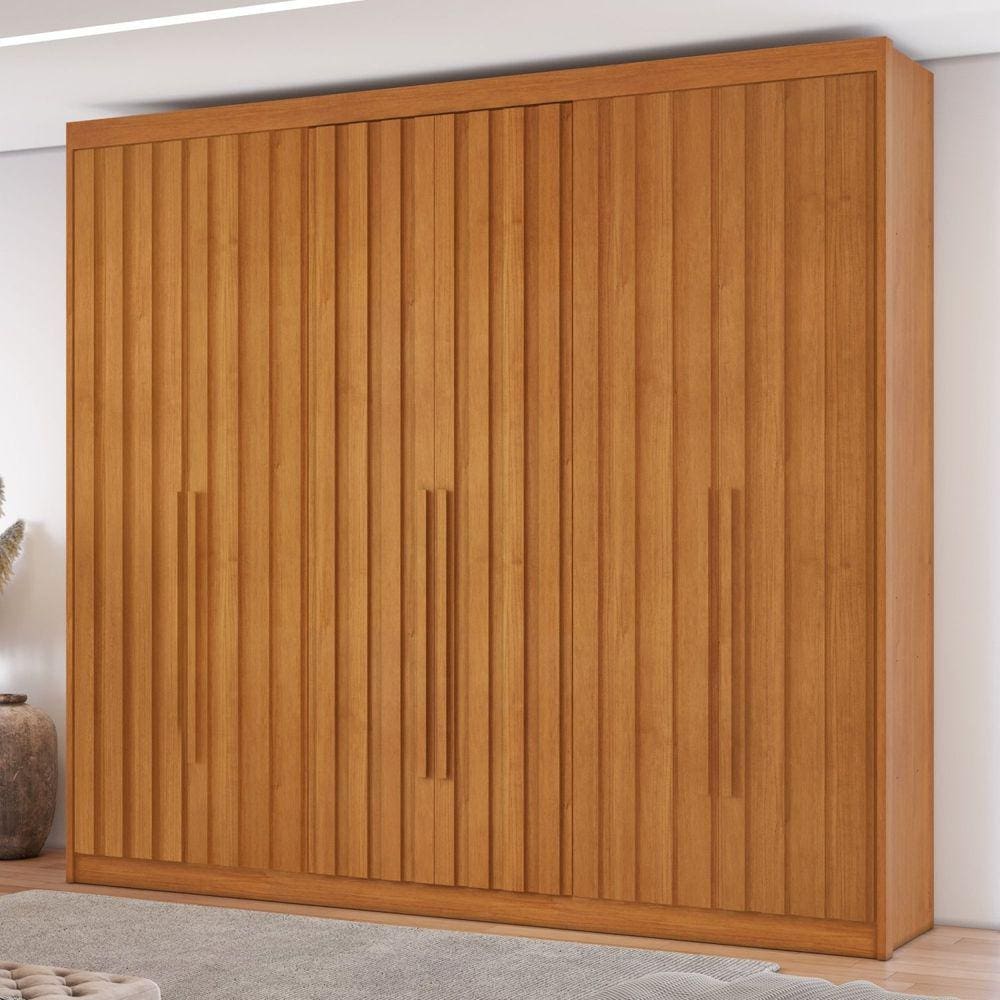 Guarda Roupa 6 Portas Ripadas 8 Gavetas Grécia Cinamomo