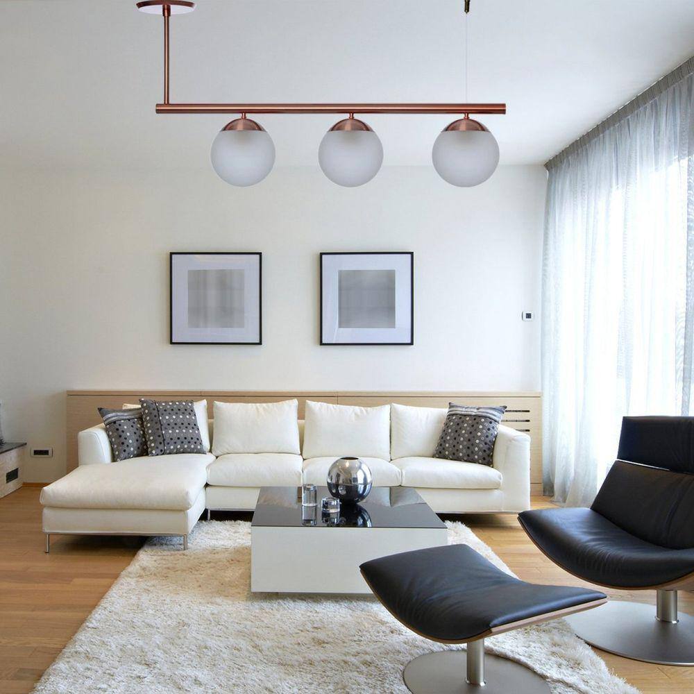 Pendente Bivolt Linear 3 Lâmpadas 80x36cm Assimétrico Contemporâneo Infinitylux Rose