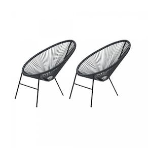 Kit 2 Cadeiras para Jardim Circulares Caribe Famais Preto