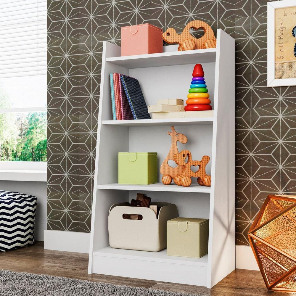 Estante Multiuso 4 Prateleiras Montessori Art in Móveis Branco