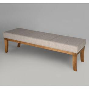 Puff para Quarto Linho 140cm Lucia Sofani Bege/Marroml