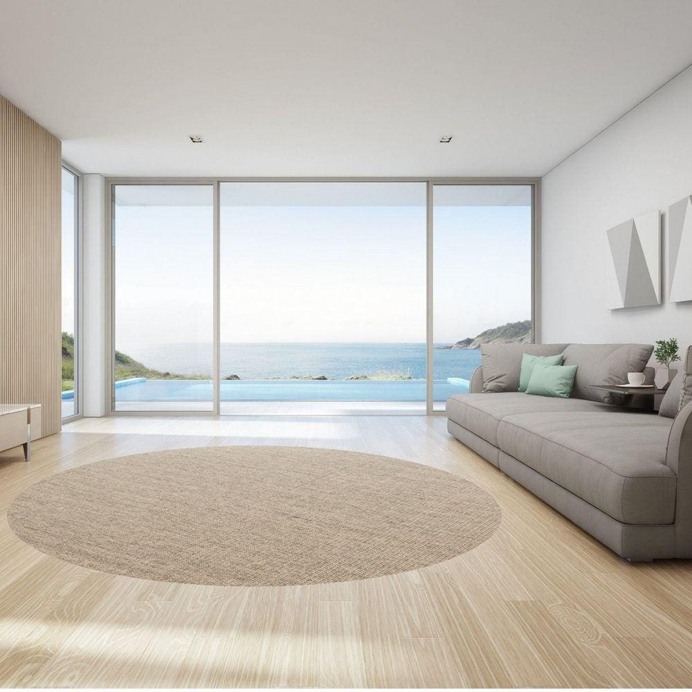 Tapete Sisal Redondo Liso 200cm APAEB Polar