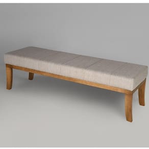 Puff Linho 100cm Lucia Sofani Bege/Marroml
