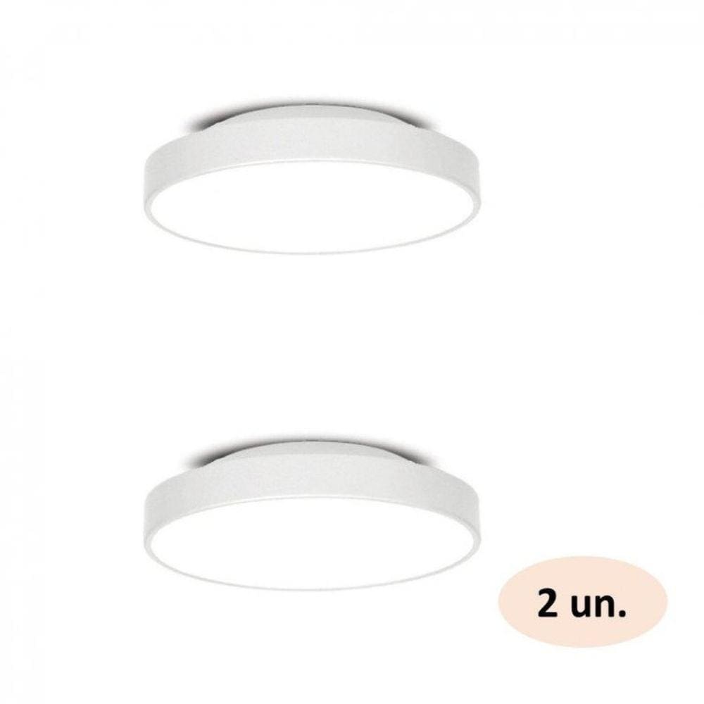 Kit com 2 Plafons para 4 Lâmpadas Redondo 50cm 7653 Jd Molina JD Molina Branco