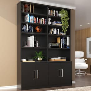 Estante para Livros 4 Portas Foscarini Preto