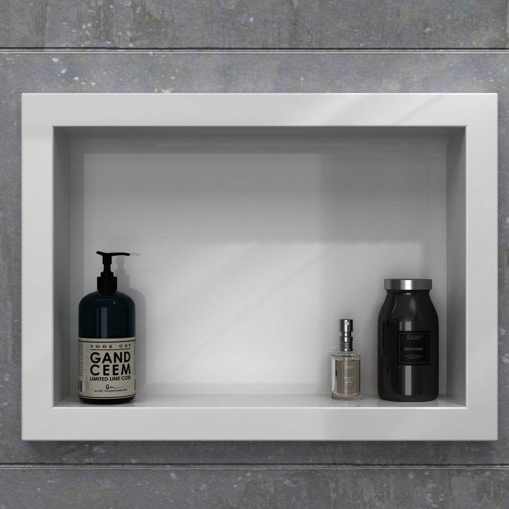 Nicho para Banheiro Mármore Sintético 45,2x10x33cm Móveis Bosi Branco