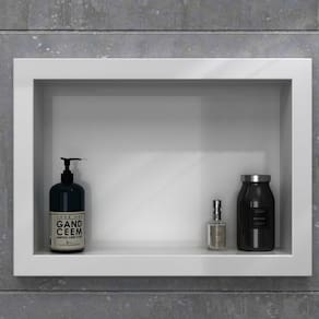 Nicho para Banheiro Mármore Sintético 45,2x10x33cm Móveis Bosi Branco