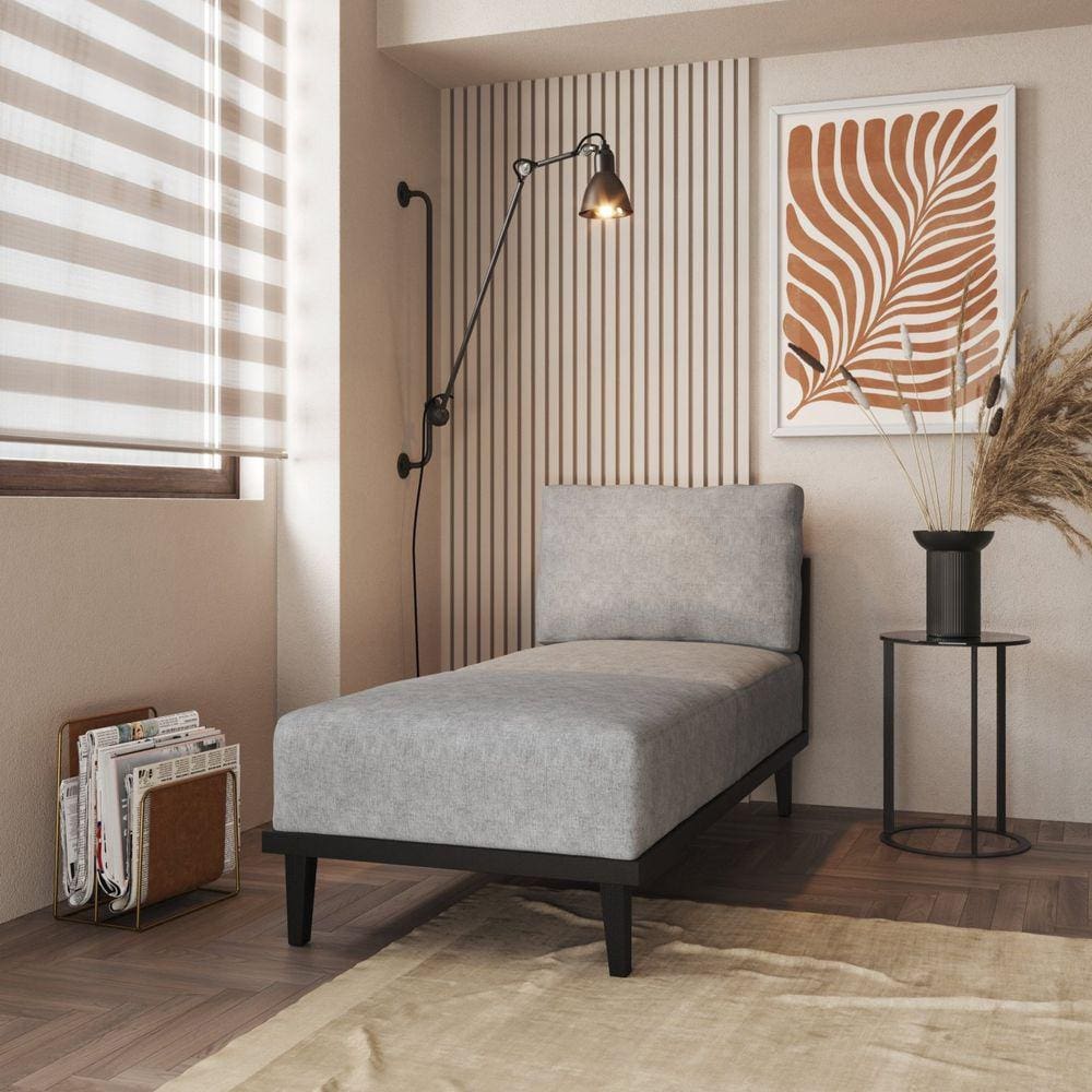 Chaise Boreal Base em Madeira com Mola Ensacada CabeCasa MadeiraMadeira Cinza