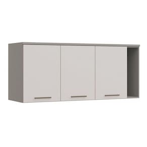Ponte Modulada Queen 3 Portas Elegance Móveis Castro Niquel/Blanc
