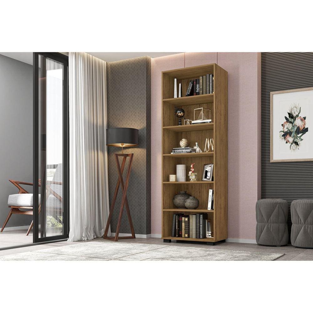 Estante Livreiro 6 Prateleiras Office Espresso Móveis Freijó