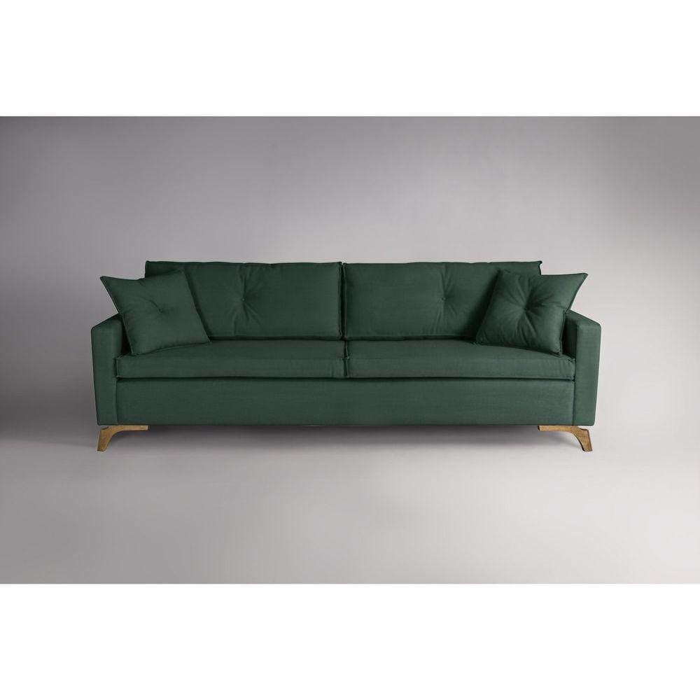 Sofá 210cm Pés Mel Viena Sofani Verde