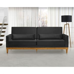 Sofá Living 3 Lugares Julie 220cm Nabas Estofados Preto