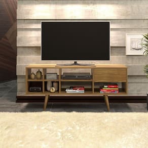 Rack para TV até 65 Polegadas 1 Gaveta 7 Nichos R1462 Tecno Mobili Marroml